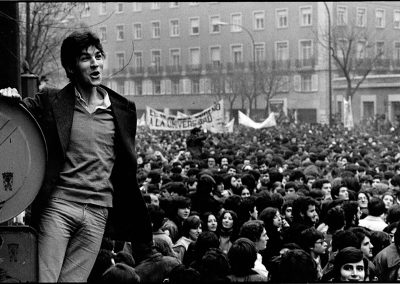 Manifestación de estudiantes en la Universidad