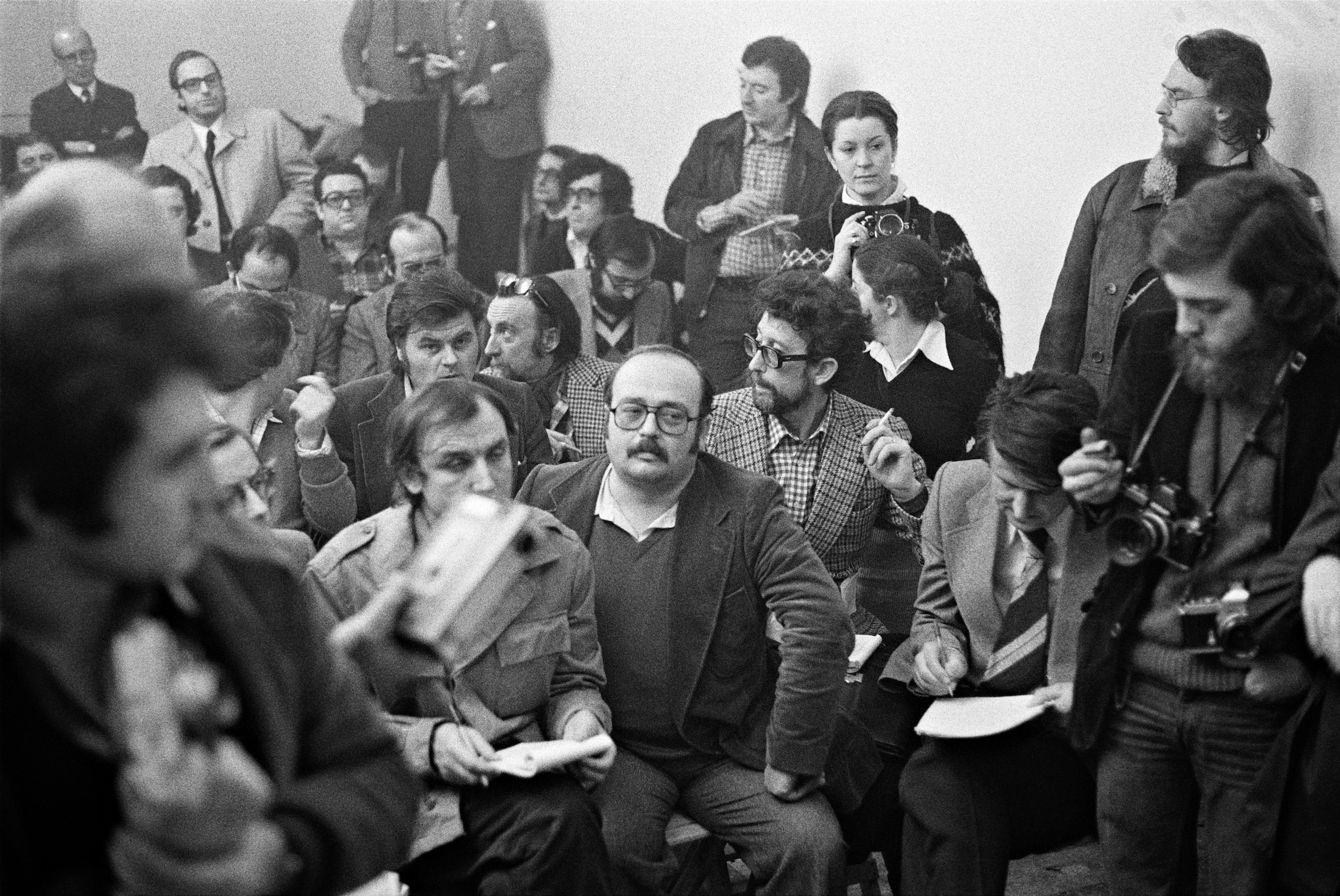 Primera conferencia de prensa de Santiago Carrillo tras morir Franco, Madrid, noviembre de 1976 (Tino Calabuig)